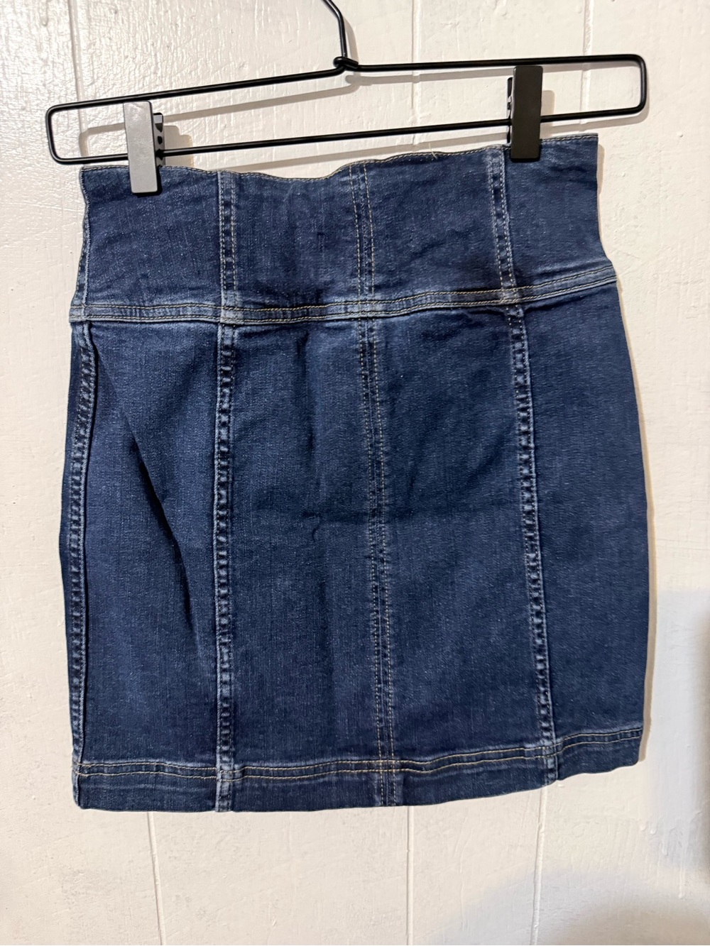 Free People Dark Indigo Lace-Up Denim Mini Skirt - Picture 6 of 7